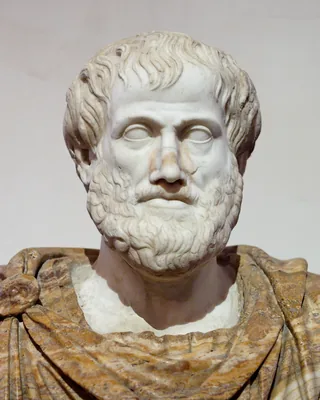 Roman sculptural depiction of Aristotle after a Greek original