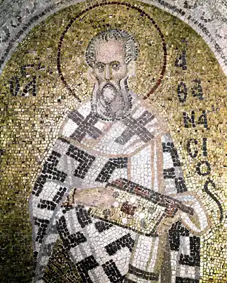Later Byzantine mosaic depicting Athanasius