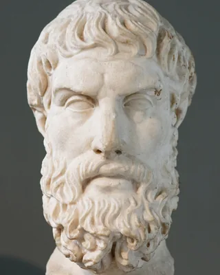 Roman sculptural depiction of Epicurus after a Hellenistic original